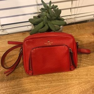 New Kate Spade Red Leather Crossbody Bag